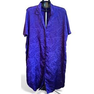 Solange Satin Purple Nightgown Sleep Shirt 14/16 Glam Lounge Wear